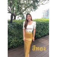 ราคา กระโปรงสกินนี่แท้100 ยืดทั้งตัวแบบสวม ไม่สม้อค ทรงผ่า3in1 ผ่าหน้า ข้าง หลัง ลายพิกุล เอว24 38 ยาว35นิ้ว กระโปรงอย่างเดียวไม่รวมเสื้อนะคะ (17381798016)