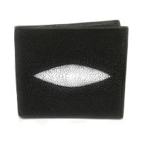 ราคา MCROC กระเป๋าสตางค์หนังปลากระเบนแท้ 1ตา สีดำ (364340834)