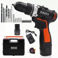 ราคา ENZO ชุดสว่านไร้สาย แบต 72V ปรับสปีดได้ พร้อมสายอ่อน ดอกสว่าน และอุปกรณ์ครบชุด เหมาะสำหรับ เจาะ ไม้ เหล็ก Torty shop (17956447777)