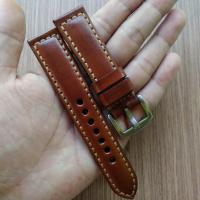ราคา สายนาฬิกาหนังแท้ฟอกฝาด 182022 mm Handmade leather watch strap Classic leather (22090717738)