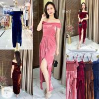 ราคา BN652 ราคา 459 บาท ชุดราตรีผ้ากำมะหยี่เนื้อหนานุ่ม ชุดออกงาน ผ้ายืดหยุ่นดีมากก ซิปหลัง ใส่ได้หลายแบบ อก34 38 เอว26 32 สพ38 44 ยาวจากอก53 มี4สี ชมพู แดงไวน์ กรม น้ำตาล (21987983237)