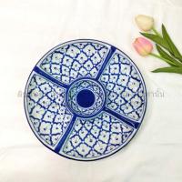 ราคา ถาดออเดิร์ฟ 5 หลุมลายสัปปะรด จานออเดิร์ฟลายสัปปะรด ถาดลายไทย ถาดลายสัปปะรด จานออเดิร์ฟลายคราม จาน5หลุม ขนาด 10 5นิ้ว 12นิ้ว เคลือบเงาอย่างดี (22360352075)