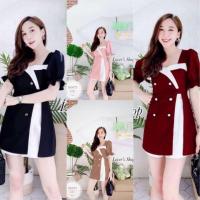 ราคา BN073 ราคา 329 บาท Set 2 ชิ้น เสื้อแหวกผ่าด้านข้าง แต่งสลับสีขาว ทรงแขนตุ๊กตา ซิปหลัง กางเกงขาสั้นสีขาว ซิปข้าง แมทซ์เข้ากันลงตัวสุดๆ เนื้อผ้า ซาร่า สี 4 สี แดง ชมพู ดำ น้ำตาล ขนาดเสื้อ รอบอก 32 36 ยา