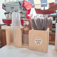 ราคา กล่องไม้ใส่แก้วกาแฟ ที่ใส่แก้วกาแฟ แก้วเครื่องดื่ม หลอดกาแฟ OUI (22982582624)