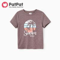 ราคา ชุดเดรส ชุดรอมเปอร์ลายต้นมะพร้าวสำหรับครอบครัว PatPat ลายเสื้อยืดกราฟิกสีน้ำตาล (22129961060)