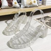 ราคา รองเท้ายาง รองเท้าหนังแก้ว แบบสวมมีรัดส้น หุ้มเท้า ส้นตึก ใส่สบายยางนิ่มไม่กัดเท้า sy163 (22529137566)