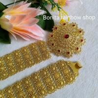 ราคา เข็มขัดสีทอง เข็มขัดผ้าถุง เข็มขัดชุดไทย เข็มขัดสีทองลงยา เข็มขัดเจ้าสาว (22129431580)