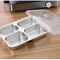 ราคา ถาดหลุม สแตนเลส มีฝาปิด กล่องข้าว 4หลุม ไม่ขึ้นสนิม กล่องสแตนเลส กล่องข้าวถาดหลุม ถาดหลุมสแตนเล กล่องข้าว 4หลุม (22282053681)