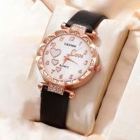 ราคา Kegllect 5pcs set Womens Watch Cute Heart Quartz Watch Luxury Rhinestone Analog Wrist Watch Jewelry Set (21538514205)
