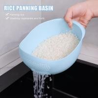 ราคา ตะกร้าล้างข้าวสุดสร้างสรรค์สำหรับใช้ในครัวตะแกรงล้างข้าวล้างข้าวของใช้ในครัวเรือนตะกร้าล้างผักตะกร้าพลาสติกมีช่องระบายน้ำ (22605529202)