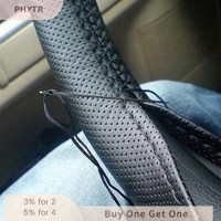 ราคา PHYTR HOT ปลอกหุ้มพวงมาลัยรถยนต์รถบรรทุกพร้อมเข็มและด้ายสีดำแบบ DIY ใหม่ (22431440281)