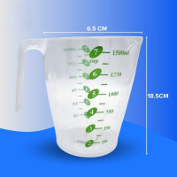 ราคา ถ้วยตวงพลาสติกใส ขายคละสี เหยือกตวงน้ำขนาด 1500 ml มีหูจับ พร้อมส่ง G2424 (22361605318)