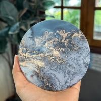 ราคา มีกล่องทุกชิ้น จานรองแก้ว แผ่นหินรองแก้ว ที่รองแก้ว ลายน้ำ หินอ่อน (22594588593)