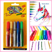 ราคา กาวผสมกากเพชร Glitter Glue ปากกากลิตเตอร์ ปากกากากเพชร 1แผงบรรจุ 5ชิ้น และ6ชิ้น คละสี (16799164667)