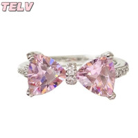 ราคา TELV แหวนสีชมพูเจ้าหญิงน่ารักปรับได้แหวนรูปโบว์แหวนเพชรสไตล์หวานๆสำหรับผู้หญิงเครื่องประดับสำหรับงานเลี้ยงวันเกิดของขวัญ (22537713663)