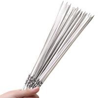 ราคา PQS 10PCS ไม้เสียบบาร์บีคิว Outdoor Portable BBQ เหล็กเสียบปิ้งย่าง เหล็กเสียบบาร์บีคิว (23042846320)