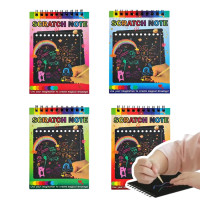 ราคา สมุดขูดสีรุ้ง สมุดโน๊ต วาดรูป พร้อมแท่งไม้ Scartch paper note ขนาด10x14 cm มี10แผ่น ของเล่น (19195188207)