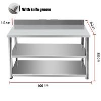 ราคา WEIAIBLD โต๊ะสแตนเลสแท้ โต๊ะ 3ชั้น โต๊ะสแตนเลส 304 มีร่องมีด มีร่อง 2 รู โต๊ะเตรียมครัว โต๊ะในครัว โต๊ะเตรียมสแตนเลส ชั้นวางของในครัวพร้อมรั้ว หนัก ประตูท้าย (22815908937)