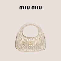 ราคา Miu Miu Wander Sheepskin Hobo Small Handbag (21323019783)