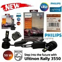 ราคา หลอดไฟหน้า LED PHILIPS ULTINON RALLY 3550 H7 H4 HB3 HB4 HIR2 H11 50 WATT 9000 LUMENS ยี่ห้อ PHILIPS แท้ (21160119402)