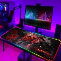ราคา ไฟ LED เมาส์ Pad RGB คีย์บอร์ดครอบคลุมตารางแผ่นรองเมาส์พื้นผิวที่มีสีสันสำหรับเครื่องเกมคอนโซลกันน้ำเอเพ็กซ์ตำนานคอมพิวเตอร์คอนโซล CSGO (22428615502)