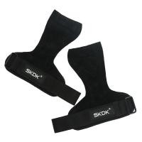 ราคา ถุงมือฟิตเนส 1คู่ STRAPS Leather Grip pads Strap SKDK หนังกลับ สแต๊ป หนัง หนังวัว หนังแท้ รัดข้อมือ ถุงมือ เซพข้อ 1คู่ (23007493551)