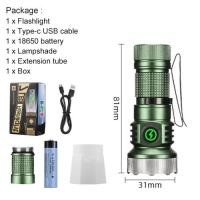 ราคา Asafee EDC LED Super Bright F473 Portable Flashlight Outdoor Camping Tactical Light XPG LED Using18650 18350 Battery TYPE C Rechargeable 11Modes Waterproof IP55 Work Safety Light (22108604274)