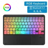 ราคา คีย์บอร์ดไทย ใหม่แบ็คไลท์ไล่โทนสี Bluetooth keyboardเมาส์ไร้สายคีย์บอร์ดiPadเหมาะสำหรับแท็บเล็ต Android IOS แป้นพิมพ์ภาษาไทย (23000478961)