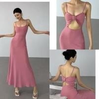 ราคา เดรสรัดรูป แฟชั่น คล้องคอ เปิดหลัง น่ารัก ออกงาน เรียบหรู ชุดราตรี ไปทะเล ผู้หญิง เดรส สายเดี่ยว ยาว เดรสสีชมพู XXL (22838911943)