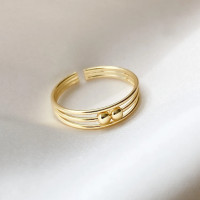ราคา toe ring gold plated 925 sterling silver adjustable แหวนนิ้วเท้าชุบทองเงินแท้ 925 (22555962822)