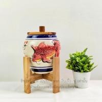 ราคา โอ่งฮวงจุ้ย โอ่งเซรามิก โอ่งพร้อมฝา ขาตั้งไม้ ตกแต่งบ้าน เสริมฮวงจุ้ย (21719384812)