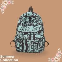 ราคา กระเป๋าเป้สะพายหลัง ลายอักษร ลวดลายสไตล์วินเทจ สะพายแล้วเท่ พร้อมส่ง 4 แบบ (22923426462)