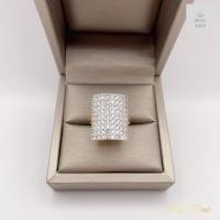 ราคา แหวนเพชรแถวหน้ากว้างสี่เหลียมทรงสูงเพชรเรียงเก้าแถวห้าสิบหกเม็ด สามารถปรับขนาดได้ (22185748084)