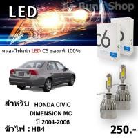 ราคา ไฟรถ LED สำหรับรถยนต์ HONDA CIVIC DIMENSION MC ปี 2004 2006 หลอดไฟหน้า C6 ขั่ว HB4 สินค้าจัดส่งเป็นคู่ (22141162848)
