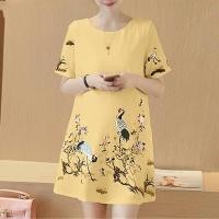 ราคา 2024เดรสสาวอวบ women dress ชุดเดรสสวยๆหรู เดรสออกงานหรูๆ ชุดเดรสสาวอวบxxxxl ชุดเดรสพิมพ์ลายนกกระเรียนมงคลจีน ชุดเดรส MIDI อเนกประสงค์เหนือเข่ากระโปรง (22688299345)