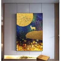 ราคา กลิตเตอร์สีทององค์ประกอบจักรวาลนามธรรมศิลปะบนผนังหรูหราวอลล์เปเปอร์พื้นหลังบัตรกำนัลกวางนกสีดำทองเข้มDe Focedวินเทจ1ชิ้นกรอบไม้ด้านในหรือไร้กรอบ หรือกรอบสีดำอะลูมินัมอัลลอย (20179864664)