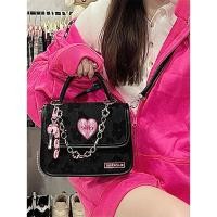 ราคา สีดำ กระเป๋าผ้าแคนวาสทรงสี่เหลี่ยมเล็ก ผู้หญิง กระเป๋าถือแบบโซ่ อินเทรนด์ ลายดอกไม้ งานปัก กระเป๋าสะพายข้างไหล่เดี่ยวสําหรับหญิงสาว (22710365066)