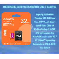 ราคา DATA 32GB 64GB MICROSDHC CARD WITH ADAPTER UHS I CLASS10 AUSDH32GUICL10 RA1 AUSDX64GUICL10 RA1 LT (22247808747)