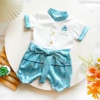 ราคา ohokidsbaby ชุดไทยโจงกระเบน เด็กผู้ชาย สีฟ้าน้ำทะเล สำหรับน้องแรกเกิด 12 เดือน ผ้าบางเบาสบาย (22156169452)