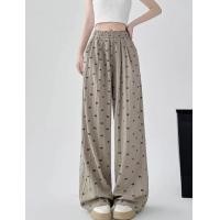 ราคา กางเกงขายาวพิมพ์ลายโบว์ B44 ผ้าใส่สบาย มีกระเป๋าข้าง มีเชือกรูด (22855091965)