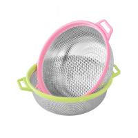 ราคา K Discount สุ่มสี กระชอน ตะแกรง ตะกร้า กระชอนสแตนเลส กระชอนก้นลึกมีหูจับ 21 24 27 30 33ซม (21351136399)