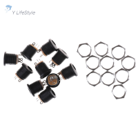 ราคา Local Delivery Y LifeStyle 10 pcs DC 022 2 1x5 5mm PCB MOUNTING DC Power JACK SOCKET Black (22519721851)