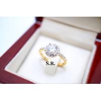 ราคา S R แหวนทอง แหวนเพชร แหวนทองเพรช น้ำหนัก 1 00 กะรัต ล้อมเพชรเม็ดละ 1 ตังค์ เพชรน้ำ100 ขาวสวยไฟดี พร้อมใบรับรองสินค้า เคลือบทองคำแท้100 (22455313409)