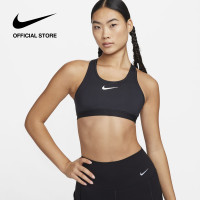 ราคา Nike Womens Dri Fit Swoosh High Sports Bra Black ไนกี้ สปอร์ตบราผู้หญิง Dri Fit Swoosh High สีดำ (21205011644)