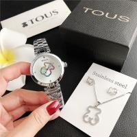 ราคา พร้อมกล่อง นาฬิกาข้อมือ TOUS ของแท้สำหรับผู้หญิงคุณภาพสูงเพชรหรูหราทองควอตซ์นาฬิกาข้อมือแฟชั่น (9780976555)
