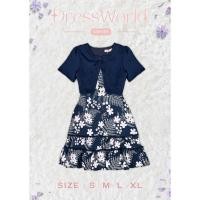 ราคา S 7XL 1155 งานป้าย Dress World เดรสสั้น ทรงบาน ลายดอก ชายระบาย แต่งกั๊ก ไม่มีไม่ได้แล้วน๊าา (21276916213)
