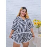 ราคา ส่งฟรี A203 ก739 ชุดเซต เสื้อเชิ้ตครอป กางเกงขาสั้นลูกไม้ เสื้อครอปคนอ้วน กางเกงขาสั้นคนอ้วน ชุดคนอ้วน ชุดเซตสาวอวบ กางเกงขาสั้นไซส์ใหญ่ เสื้อเชิ้ตคนอ้วน (22969690747)