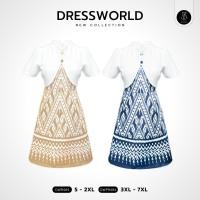 ราคา S 7XL 9484 งานป้าย Dress World เดรสสั้นทรงบาน คอวี คอจีน ดีเทลน่ารัก ไม่มีไม่ได้แล้วน๊า (22884385114)