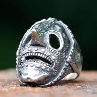 ราคา 2023 Mens Flowers Skull Mask Ring Gothic 316L Stainless Steel Anel Motorcycle Band jewellery Party Halloween Gift free shipping (22726602244)