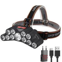 ราคา ไฟฉายคาดศีรษะ LED 5 11ดวง ไฟฉายคาดศีรษะไฟ USB ชาร์จได้ในตัวแบตเตอรี่18650ไฟฉายตกปลาโคมไฟกลางแจ้ง (22897202398)